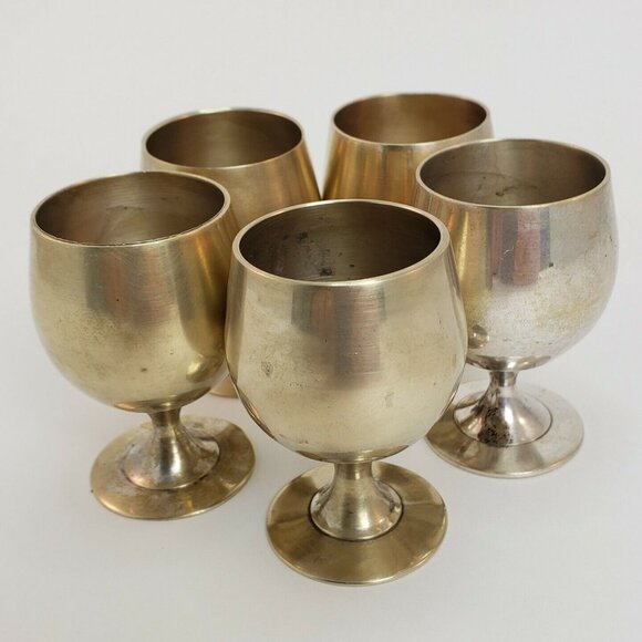 Leonard Silver Plate Goblet Lot Liqueur Snifter Cordial Shot Mini Glass Cup EPNS - Picture 10 of 11